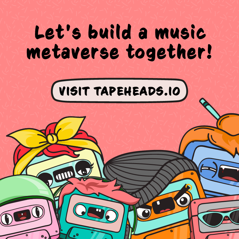 TapeHeads_io's tweet photo. 🎁 LAUNCH GIVEAWAY!! 🎁
We are giving away 5 TapeHeads to celebrate our launch. To win:

1️⃣Follow @TapeHeads_io 
2️⃣Like &amp; RT
3️⃣Tag 1 friend in the reply
4️⃣Join our discord - https://t.co/QH0rIB7VOW

Visit https://t.co/v2R8PZIRLY!
#NFT #NFTCommunity #NFTGiveaways #OpenSeaNFT https://t.co/yz6dKHstLa