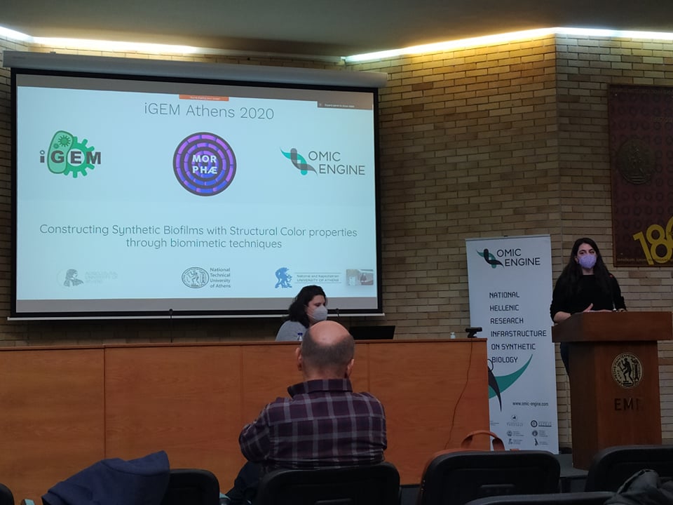 EngineOmic's tweet photo. Going back to #igem2020 let's discover the work of @igemathens and their project #Morphæ:An engineered biofilm for the production of a novel structurally coloured material. #synbioGR https://t.co/wudxanpL2n