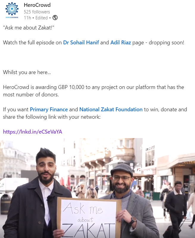pfidafinance's tweet photo. The competition is on!
We've reached the second Jummah of the blessed #Ramadan.
Help us win an extra Β£10,000 towards our charity goal by making a small donation: https://t.co/pkuBJAiFoM
Zakat eligible, let's win this!
#Ramadan #savethehomeless #HeroCrowd #NZF https://t.co/cch14qri50
