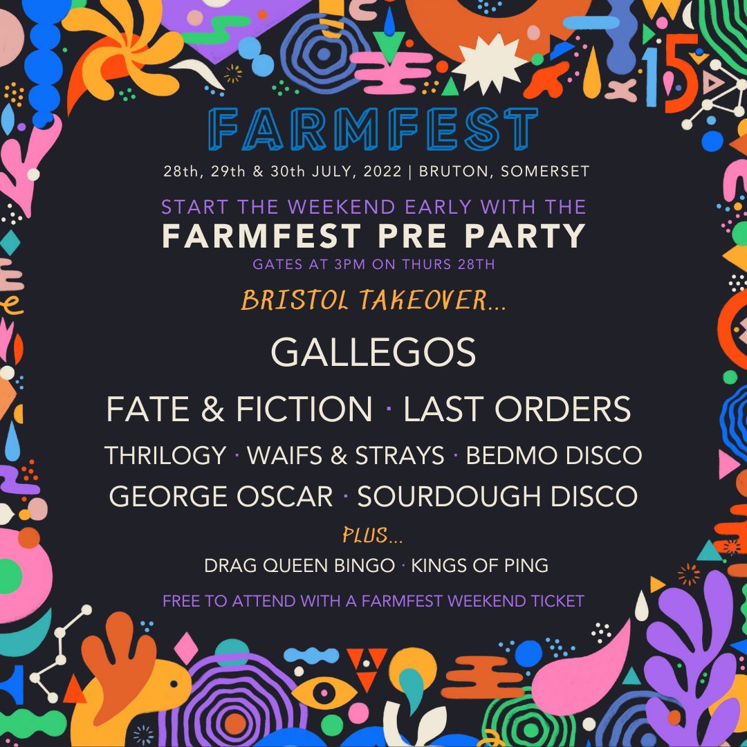 🚨 EXTRA DATE ADDED 🚨 

We are SO excited to announce we are adding a WHOLE extra jam-packed day for FREE!

Now included in your weekend ticket (from £99) is our brand new Thursday Bristol Takeover plus TONS of fun with Drag Queen Bingo and Kings of Ping

farmfestival.co.uk/2022-tickets/