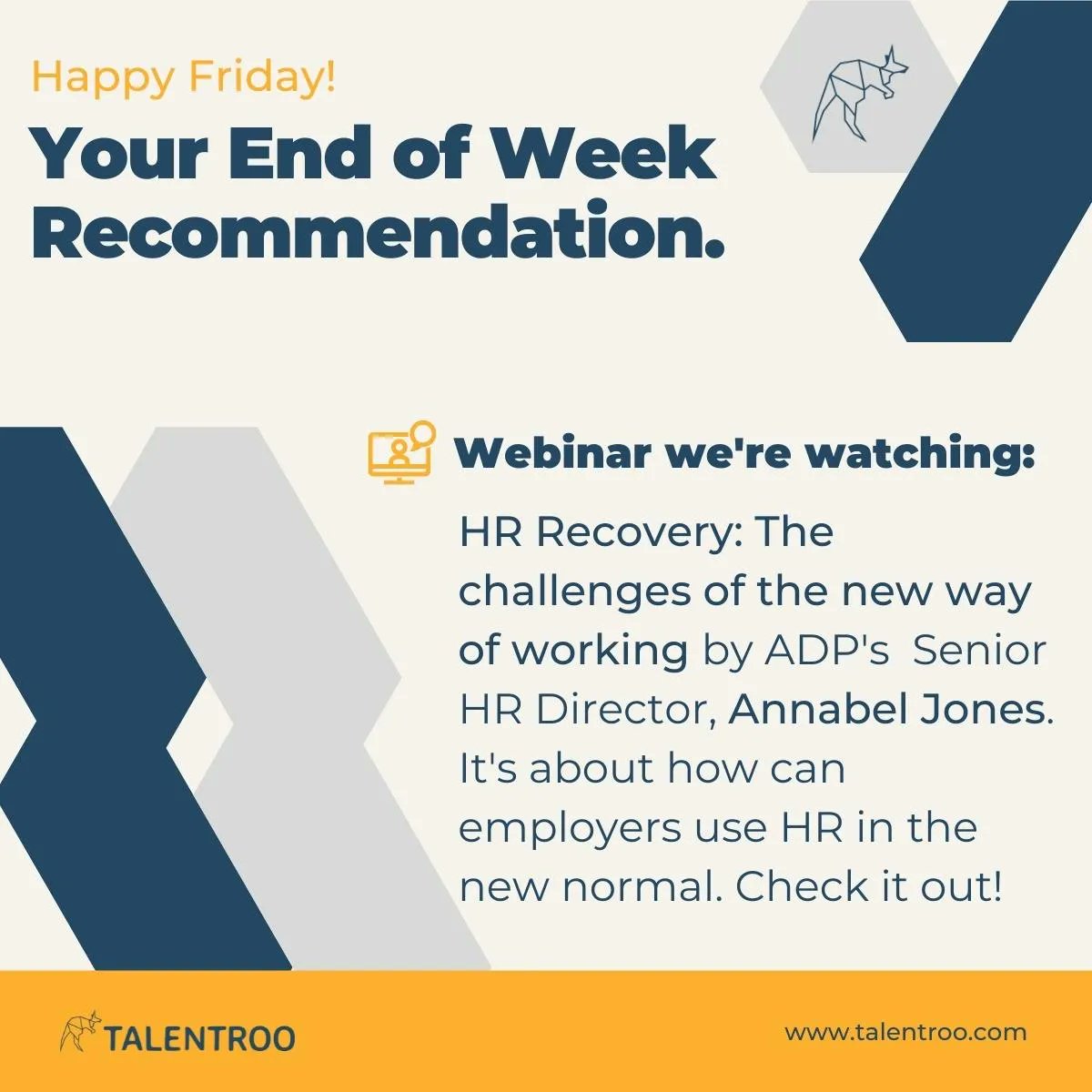 UseTalentroo's tweet photo. ๐ฃ Tue, Apr 19 2022, at 11 AM watching a live #webinar organized by @HRGrapevine and presented by @ADP_UKโs Senior HR Director, Annabel Jones.
Check it out ๐๐ป HR Recovery: The challenges of the new way of working
Drop a comment below โฌ๏ธ
#talentroo #HR #recommendations https://t.co/ywbqJhZKLQ