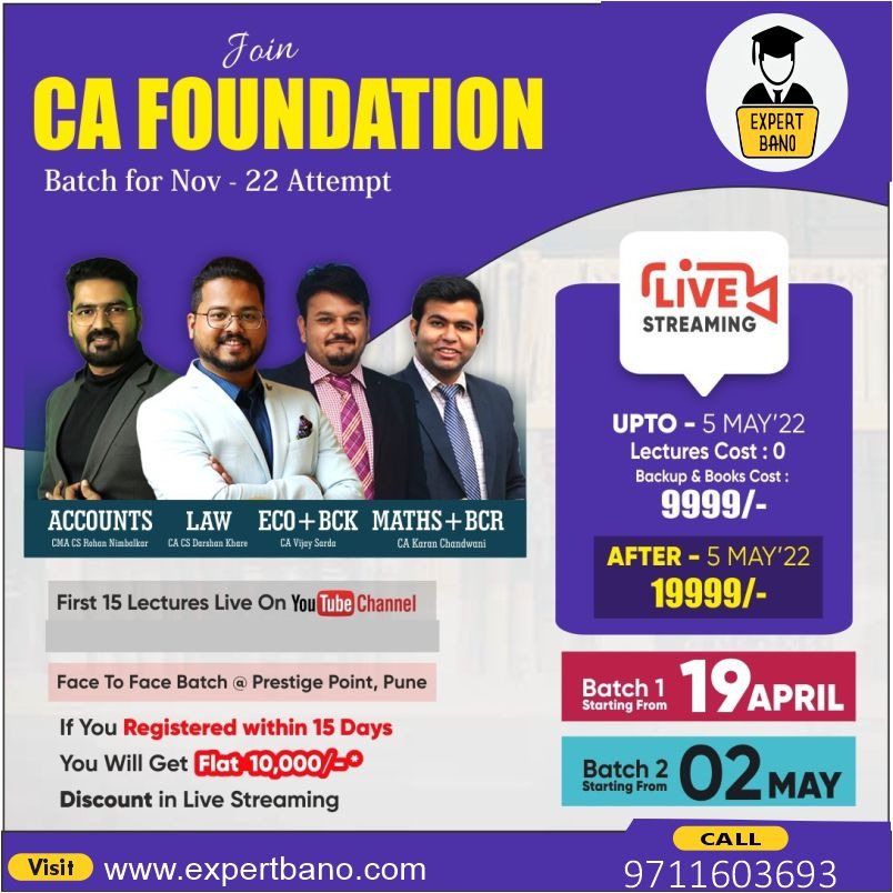 expertbano's tweet image. CA Foundation Live Batch by Wow Classes. Visit:bit.ly/3jwuhGE or call at 9711603693 for inquiries.
#caexams #commercestudent #wowclasses #expertbano #cafoundation