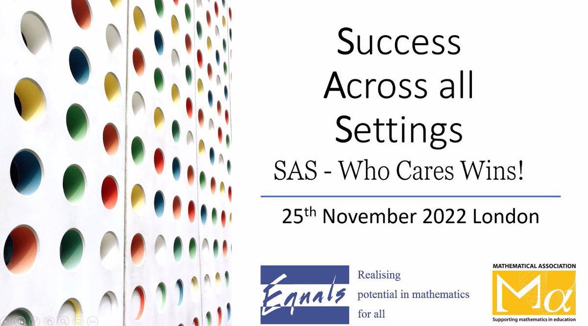 If you had a good time at the <a href="/Mathematical_A/">The Mathematical Association</a> conference and just can’t wait another year for more MA goodness don’t forget we have our brand new Equals conference coming in the Autumn! #equals #send #successforall