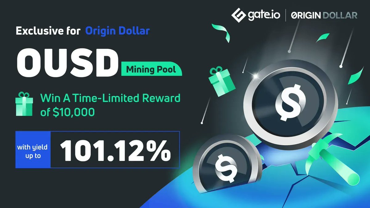 💥Gate.io OUSD LP: 
💰Earn Yield Up to 101.12% &amp; Win $10,000 
⏰10:00 15th Apr — 10:00 22nd Apr 

Tasks:
✅ Join the TG Group
✅ Join in LP trading 
✅ Finish Gleam task

👉Join now: gleam.io/cyfXq/gateio-o…
👉Event Details: gate.io/en/article/262…