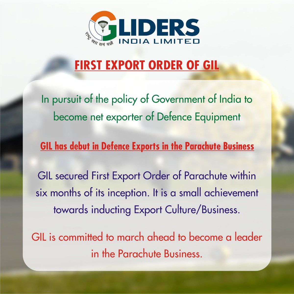 GIL debuts  in Defence Export ....