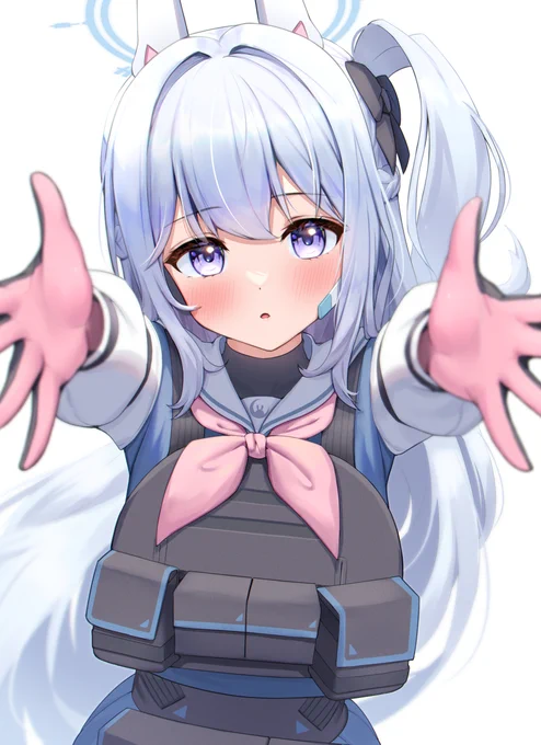 ウサギは抱っこが苦手だそうですが… 
私は、ウサギではないので
#ブルアカ 
