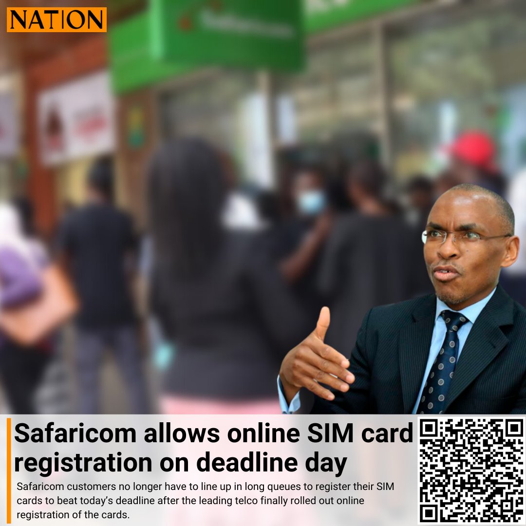 NationAfrica's tweet photo. Safaricom now allows online SIM card registration on deadline day. Find the link below.
https://t.co/gXqeFGUbUR https://t.co/3GcTMNgxUA