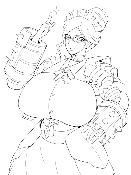 線画を整えるの楽しい。ユリ姉美しくなった。次は色塗り。 