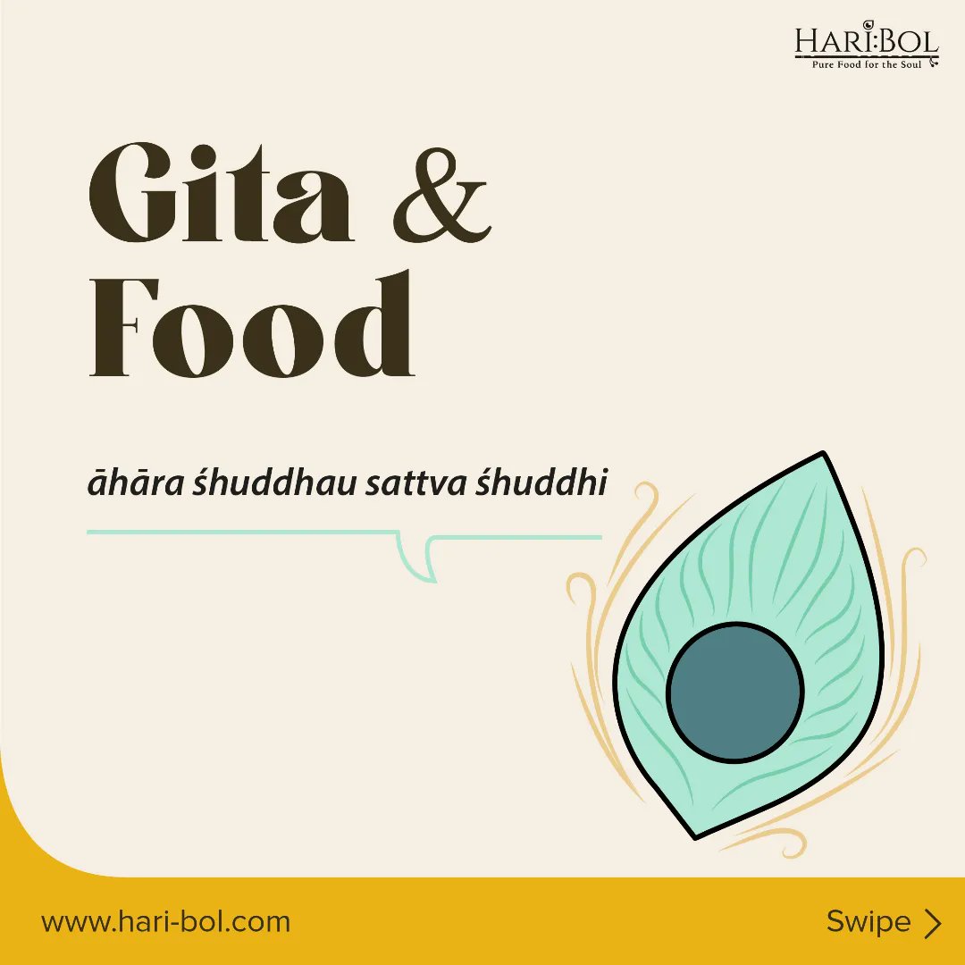 haribolmilk's tweet photo. The wise partake of foods that are conducive to good health and have a peaceable impact not only on the body, but also upon the mind. Swipe to find out what Krishna says about pure food for the soul #SwitchToA2 #Haribol #ISKCON #Gita #socialimpact #vocalforlocal #Krishna https://t.co/Una8wlADfQ
