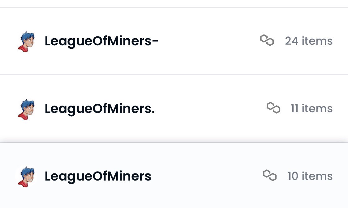 LOMiners's tweet image. Don’t know if we should consider this as a honor, but: 

We are not listed on @opensea yet. Mint is in June. And it will be cheaper than some of these scam listings (pic).

We will announce it officially when it’s about time. Beware of scams! 

4444 NFTs, 0.0444 each, in June.