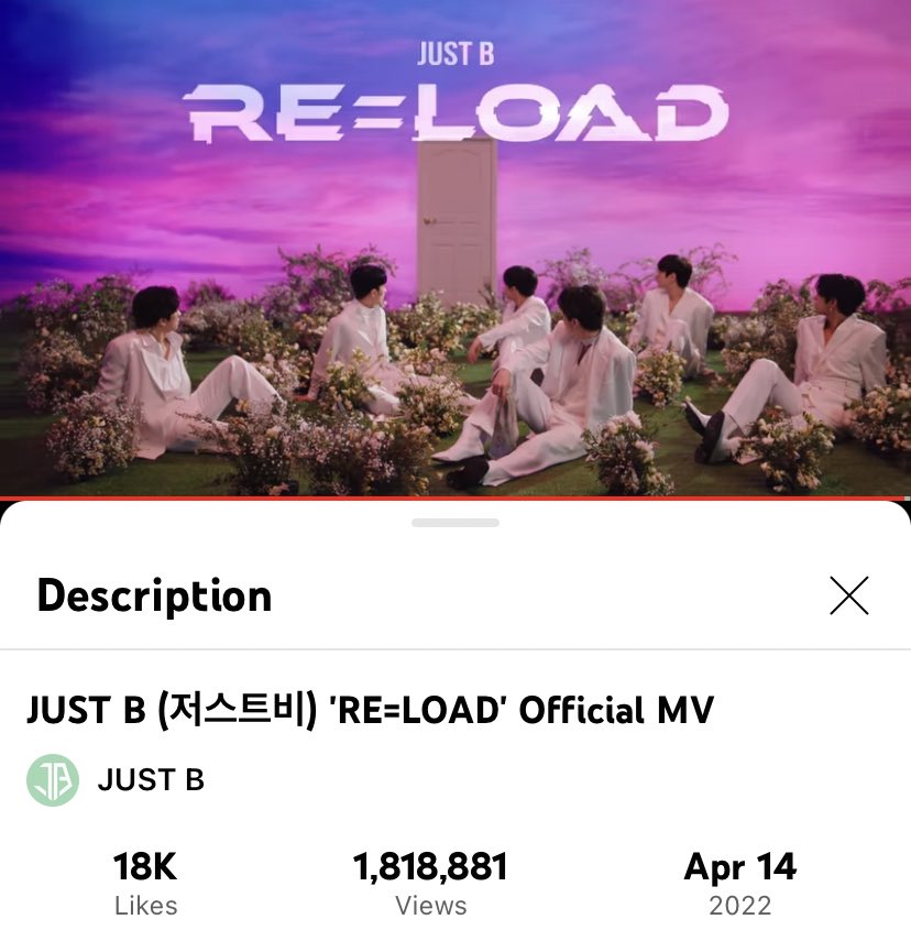 justbposting's tweet photo. |•INF•|📢💌
ONLY B OFICIALMENTE PASARON 24H DEL LANZAMIENTO DEL MV RE=LOAD.💚🎥

[actualización de vistas]

El MV de RE=LOAD a las 6:00 p. m. KST superó las 1,818,881 vistas y alcanzó los 18,000 me gusta. 
#JUST_BEGUN_OUT_NOW
#JUSTB #저스트비 
@JUSTB_twt @JUSTB_Official https://t.co/cegwcx3Af7
