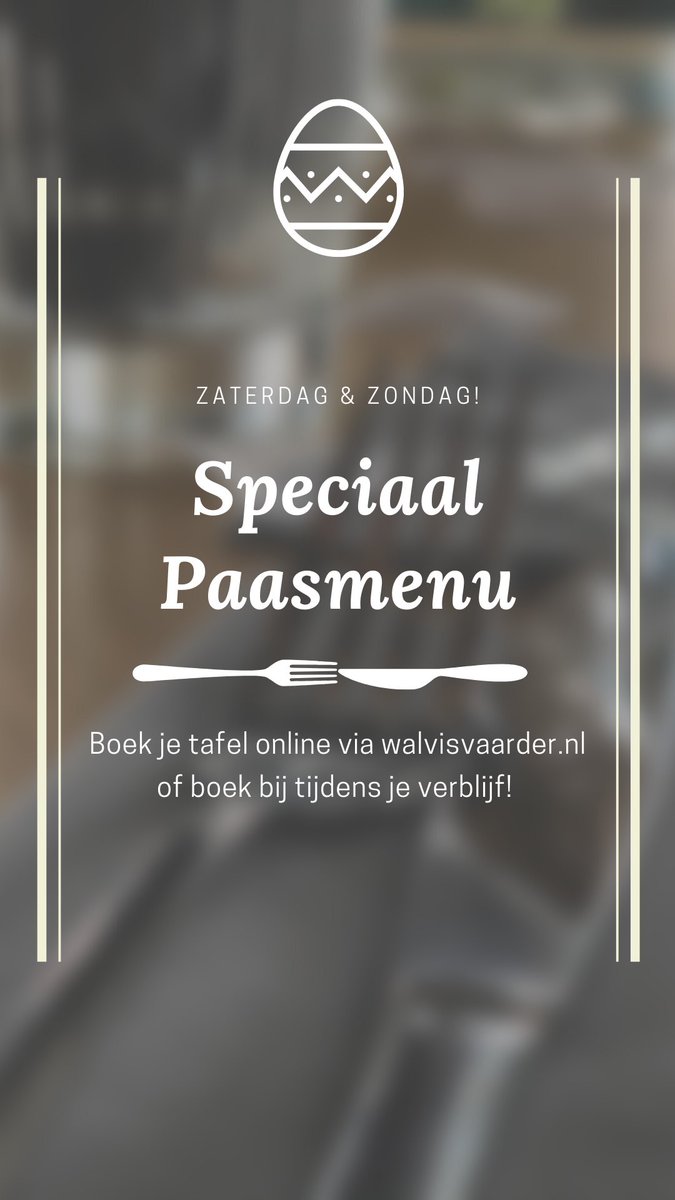 Tijdens de Paasdagen extra speciaal dineren in de Walvisvaarder! 🐣
5- gangen voor €43,- pp of €7,50 pp als je half pension hebt geboekt! 
Boek je tafel online, bel of loop even binnen. 
We verwelkomen je graag🤗
.
.
#diner #weekend #pasen op #terschelling  #walvisvaarder