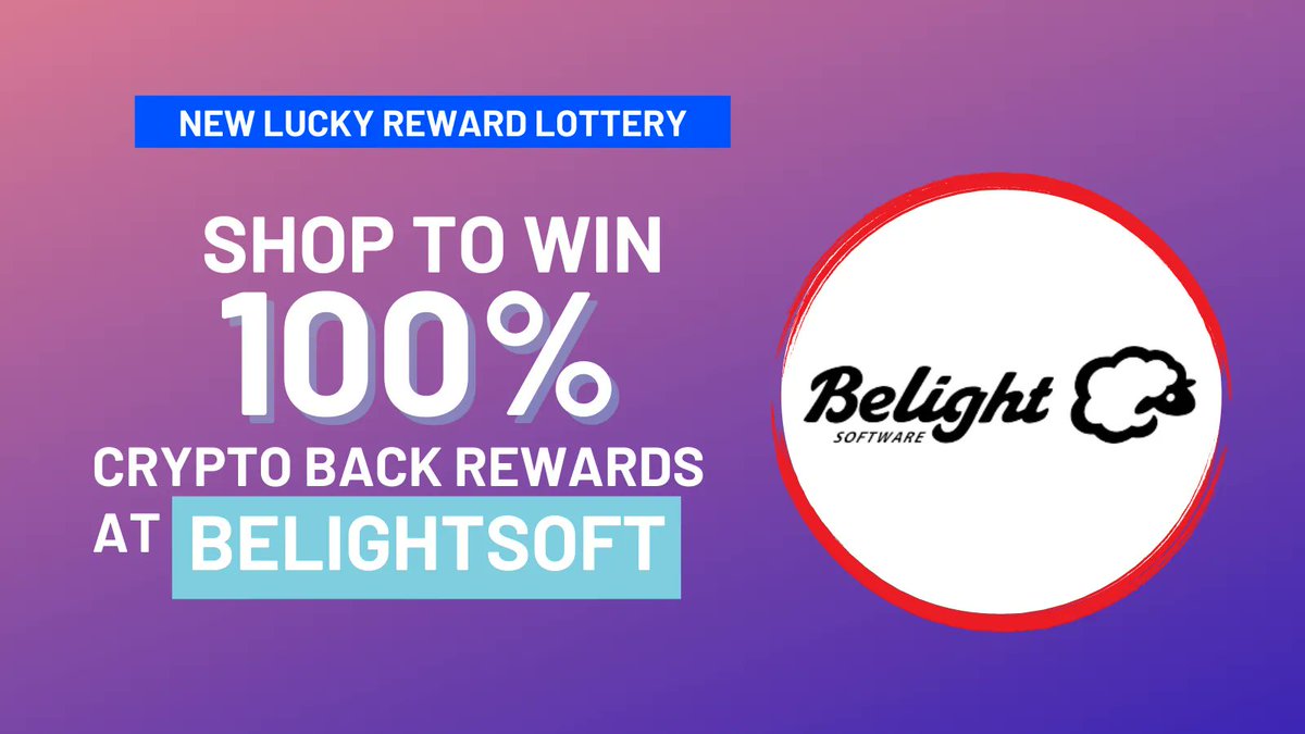 SocialGood_Inc's tweet photo. BeLightsoft has been added to the lucky reward lottery! One-in-three chance to earn 100% crypto back. https://t.co/xz0N12eFK7