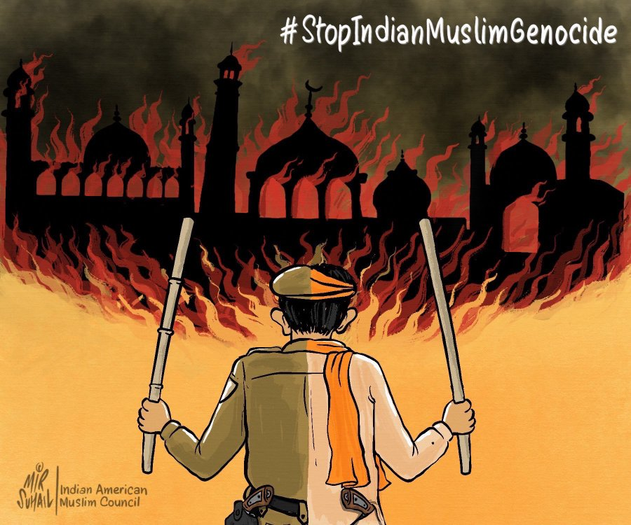 Raza_AKhan's tweet photo. Indian Muslims face HATE &amp; VIOLENCE from Hindutva goons on one hand, and BRUTALITY &amp; DETENTIONS frm Police on the other
Proof: Draconian UAPA cases on innocent Muslim youth while Hindutva rioters roam scot-free
True portray of New India
#StopAttackingMuslims 
#शिवराज_का_गुंडाराज https://t.co/LEnHvnY9og