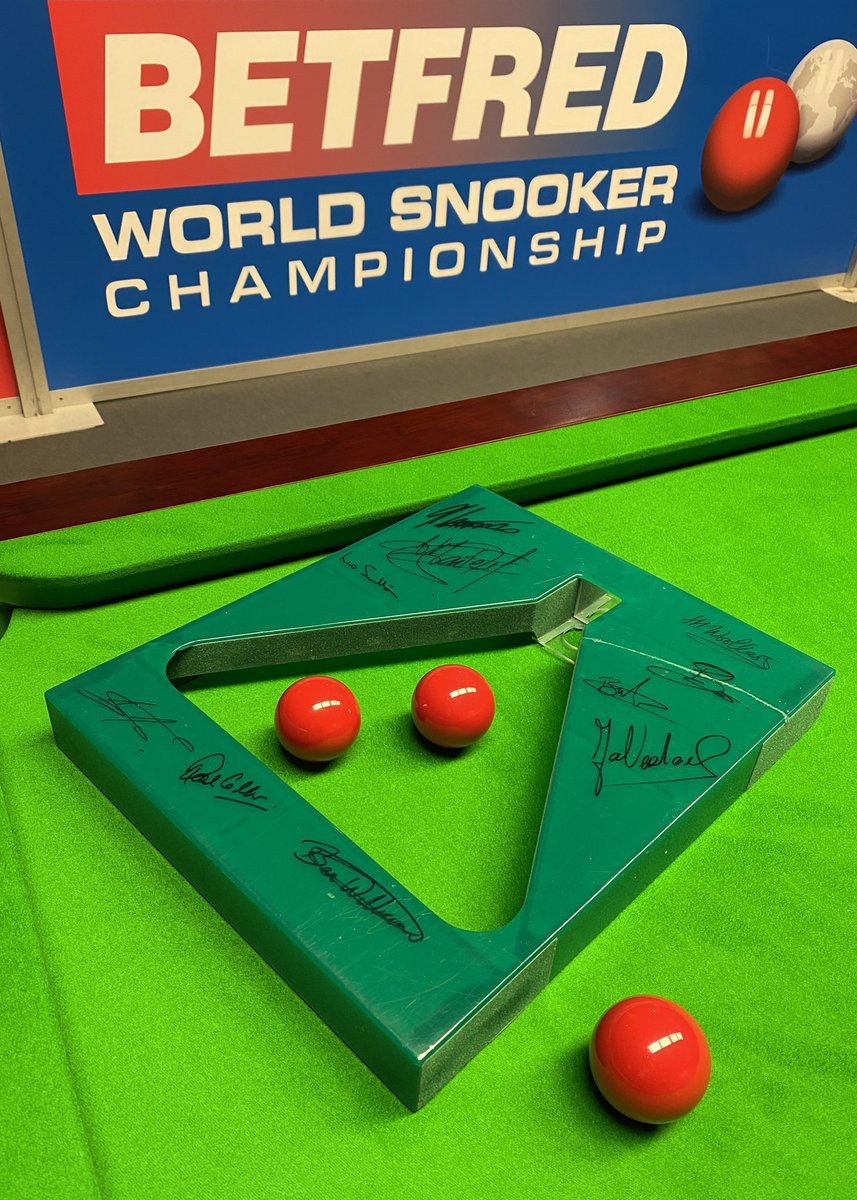 Marcel Eckardt (@referee_marcel) on Twitter photo Please visit the <a href="/WeAreWST/">WST</a> <a href="/SnookerMerch/">Snooker Merchandise</a> in the Crucible and buy yourself a 1£ raffle ticket for the chance to win my old triangle🔺. It is signed by this year’s Crucible referees and all money will go to <a href="/jessiemaytrust/">Jessie May</a> 🟣🟣🟣🟣 #ilovesnooker Please visit the <a href="/WeAreWST/">WST</a> <a href="/SnookerMerch/">Snooker Merchandise</a> in the Crucible and buy yourself a 1£ raffle ticket for the chance to win my old triangle🔺. It is signed by this year’s Crucible referees and all money will go to <a href="/jessiemaytrust/">Jessie May</a> 🟣🟣🟣🟣 #ilovesnooker