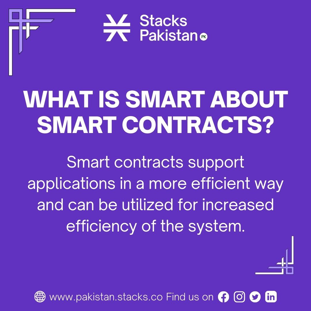 StacksPakistan's tweet photo. Smart contracts support applications in a more efficient way and can be utilized for increased efficiency of the system.
Read more: https://t.co/McNMk1V9Uo
#StacksPakistan #OwnYourInternet #StacksBlogs https://t.co/8rjMxes5t7