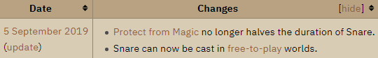 Jokuyurt's tweet photo. However, removing Protect Mage impact on snare/bind duration was the bigger L from this update. Mage is already kind of OP in F2P team PvP, so you removing the only reason to pray against it in clutch situations to get away from a team makes no sense to me.@JagexAsh https://t.co/Cb66svSKlB