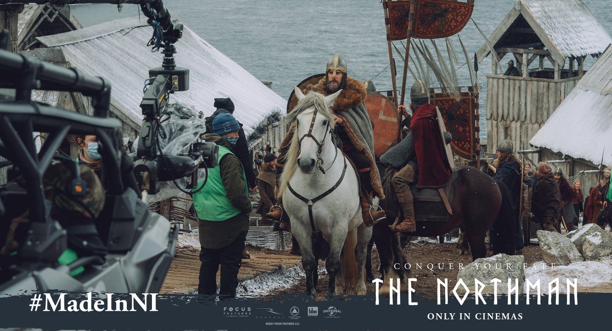 NIScreen's tweet image. Robert Eggers' #TheNorthman is in cinemas today! 

Made on location in Northern Ireland &amp;amp; at Belfast Harbour Studios this Viking epic stars Alexander Skarsgård, Nicole Kidman, Claes Bang, Anya Taylor-Joy, Ethan Hawke, Willem Dafoe &amp;amp; Björk. #MadeInNI bit.ly/3uMgyRW