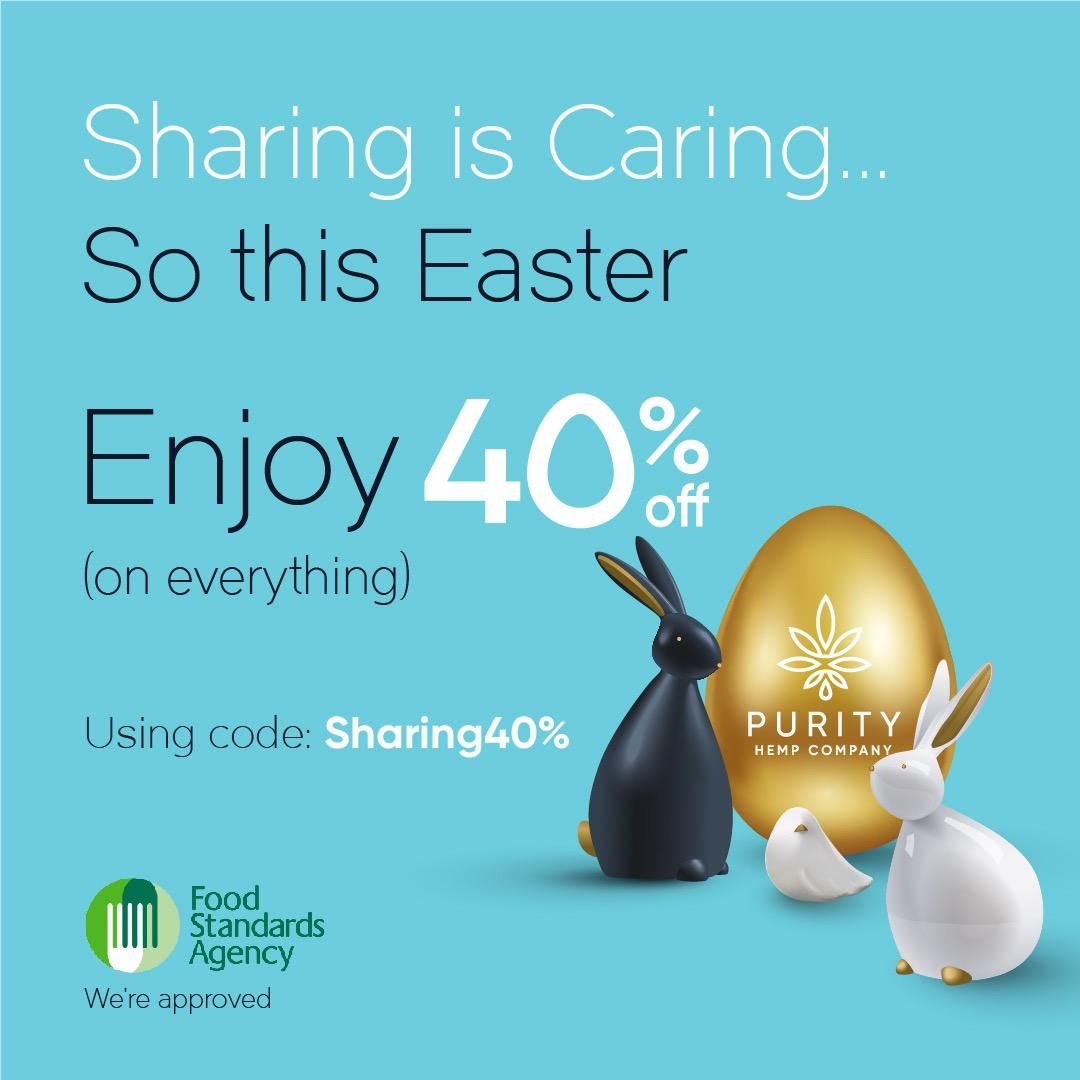 Sharing is Caring. With costs increasing across the country, we wanted to help this Easter. So a little gift from the team at Purity Hemp Company to allow you to continue to prioritise your physical and mental health with our organic collection of broad-spectrum products.