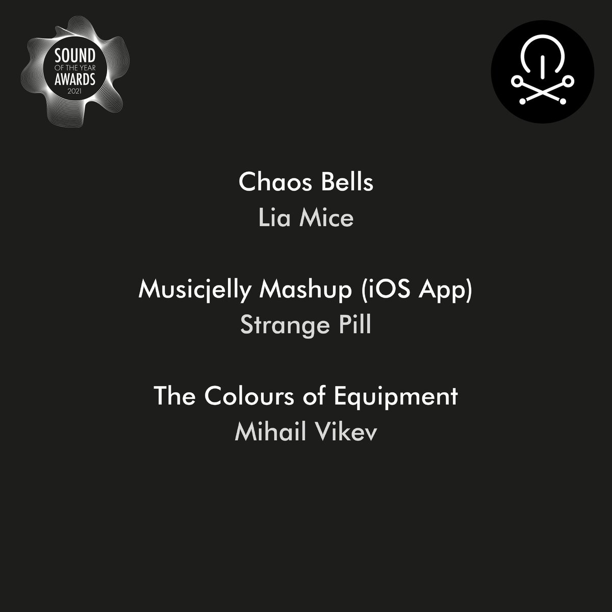 sound_awards's tweet photo. Best Innovation in a Sound Tool and Technique Shortlist 🔊

Listen to and explore the shortlist nominations on our website: https://t.co/4bNWai1IPX 

Winners will be announced next Monday 🏅

#SOTYA2021 | @mtflabs | @musictechfest | @Lia_Mice | @strangepill https://t.co/oVyuVez9BR