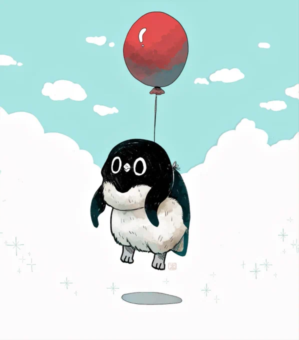 【🎈】
風船をつけたアデリーペンギン。ちょっと浮いてて嬉しそう〜🎈🎈🎈
#アデリーペンギン 