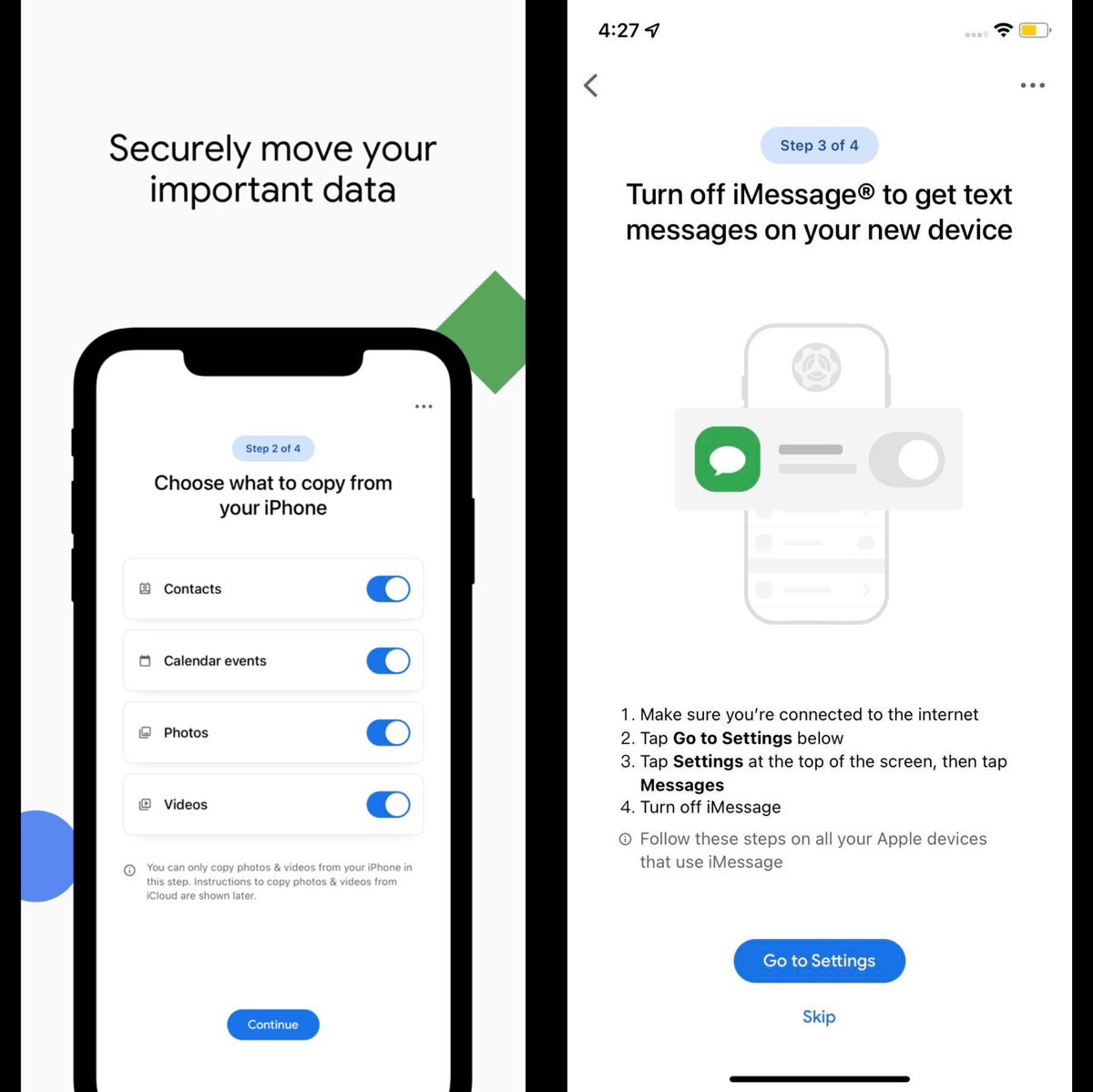 drbeel_techno's tweet image. #Google #SwitchtoAndroid 
جوجل بصدد طرح برنامجها الخاص لنقل المعلومات من آيفون إلى أندرويد Switch to Android قادر على نقل كل ما تحتاجه من ذاكرة الجهاز و من خدمات أبل السحابية أيضا.