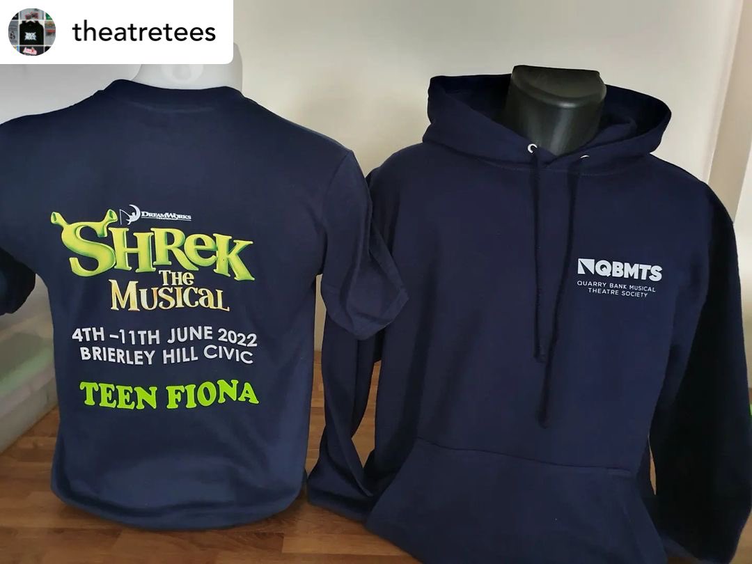 Our tops are here!!! It’s always exciting when we get our promo wear. And always from <a href="/TheatreTees/">Theatre Tees</a> If you see one of us wearing these give us a tug &amp; ask about tickets!
#book for Shrek The Musical now. 
Seaty.co.uk/QBMTS-shrek
Runs 4-11th June only, at Brierley Hill Civic