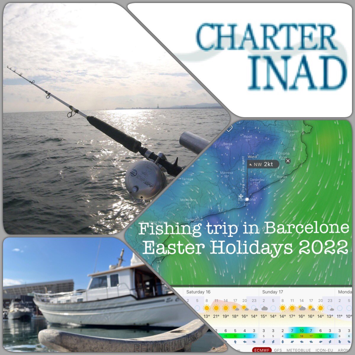 skipperinad's tweet photo. Buenas previsión meteorológica para las fiestas de pascua en Barcelona. Buena mar, vientos suaves y un excelente sol primaveral para venir a navegar y pescar en Barcelona con nuestro cómodo y seguro llaüt Menorquin Yacht “ es cau” con puerto base: Port Fòrum. #blueexperiencesbcn https://t.co/EJclxFAC3A