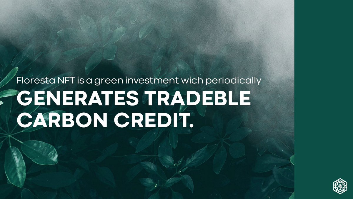 FlorestaNFT's tweet photo. What Carbon Credit NFTs are?
Non-fungible tokens produced from a real portion of the Amazon Rainforest with REDD+ certification!

Read our last article to find out more!
https://t.co/mDQpXxK25N

#florestanft #carboncredit #carboncreditnft #nft https://t.co/j0oQlVpwM5