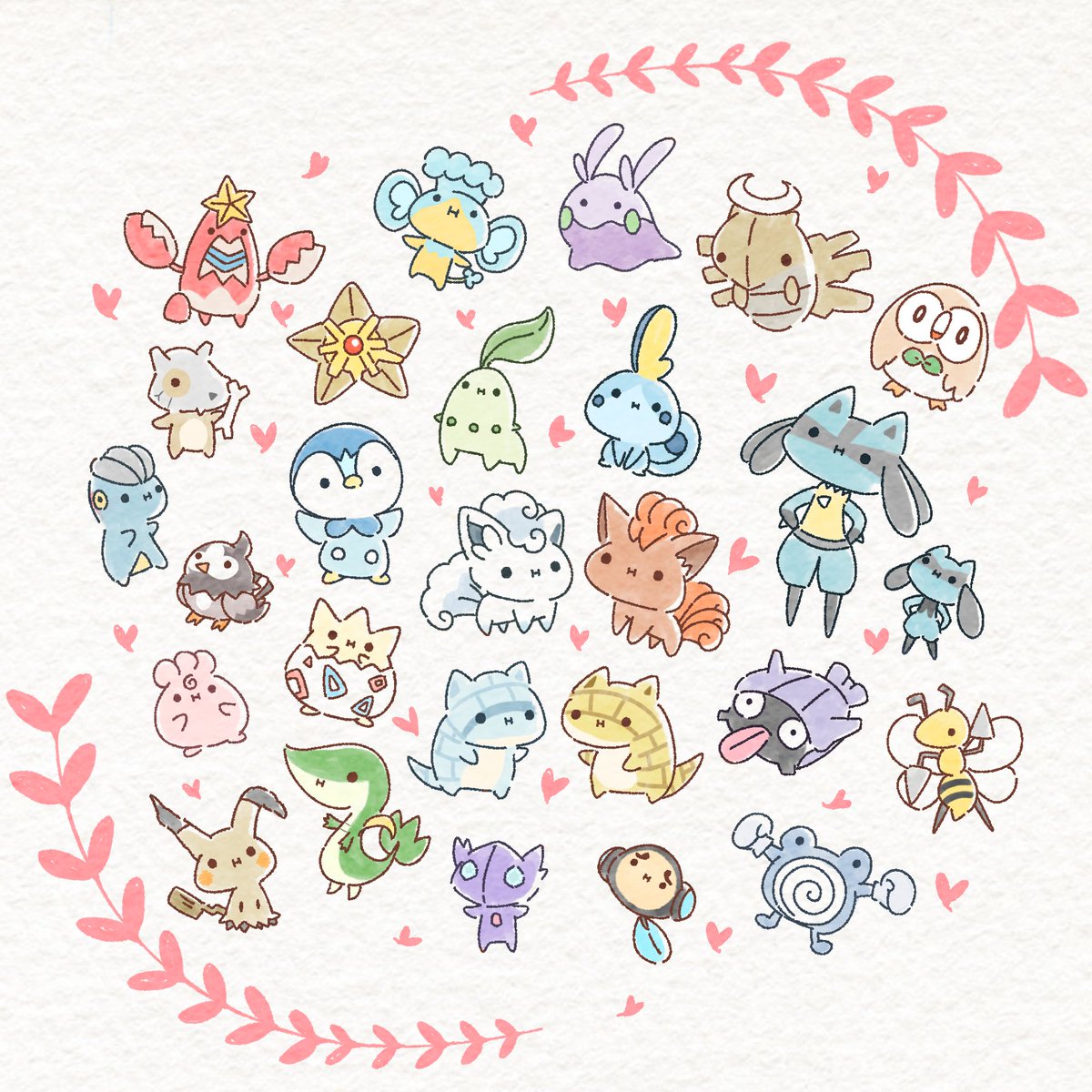 ポケモン「ゆるいみんなの推しポケモン2 」|おととのイラスト