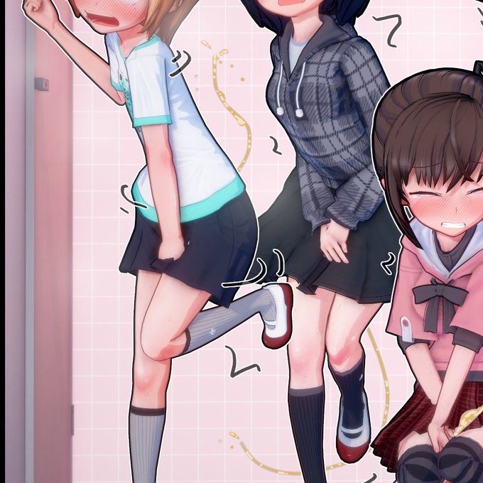 しっぽが尿意ゲージになるやつ、前押さえしている所がせき止められて膨らんでいたり、ちょびちょび出てしまったり、我慢強くて太かったり、足に絡みついて動きが制限されている感じを出すのめちゃくちゃ楽しかった 