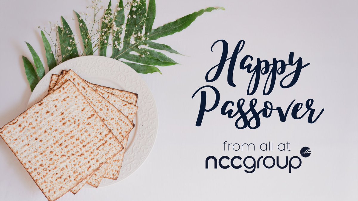 Text reads: Happy Passover from all at NCC Group!