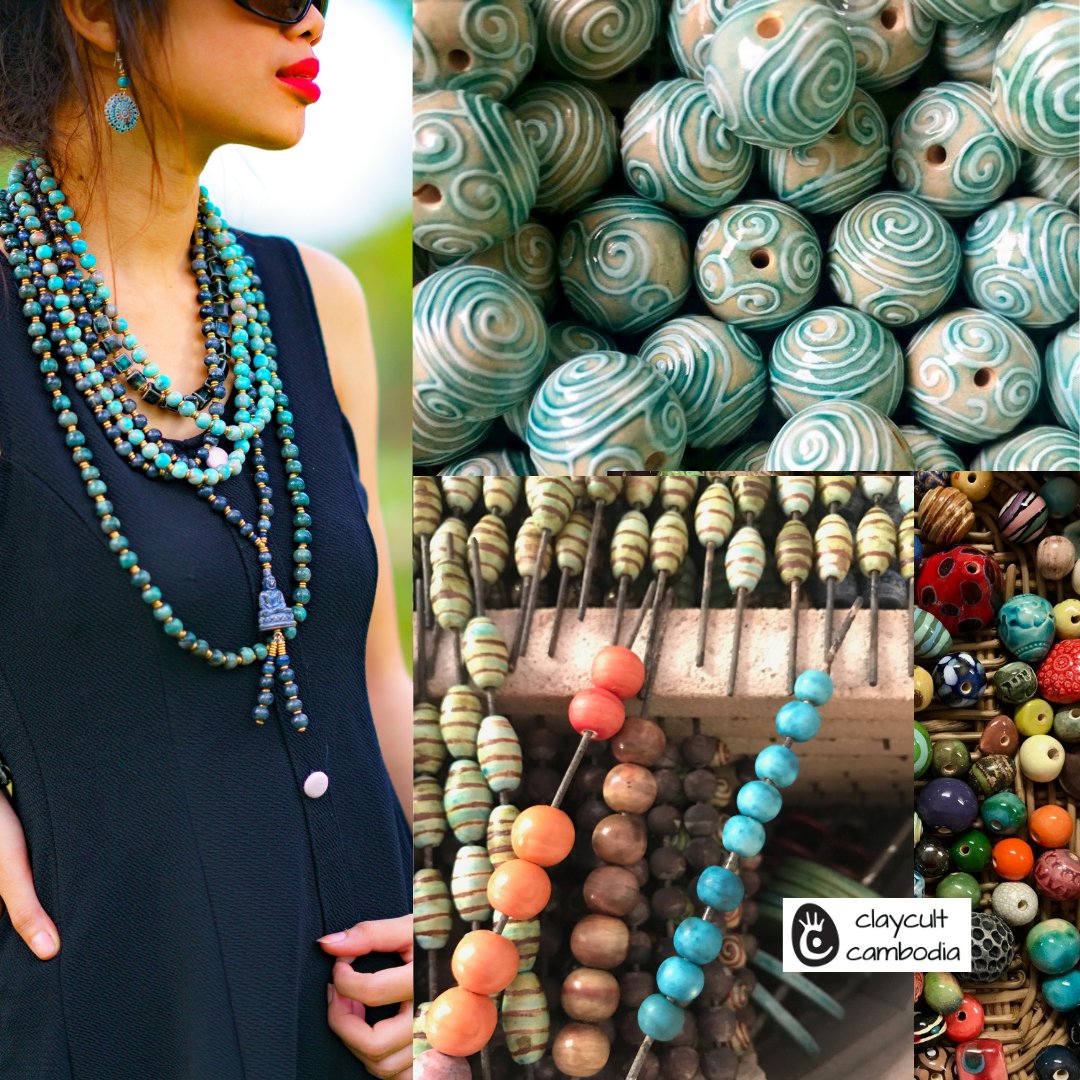 claycult1's tweet photo. Woohoo!! We are in #britishvogue this month! Very exciting for us to get picked up by the #condenaste group ... #beautifulbeads & #handcrafted #ethicaljewellery crafted using our unique #handmade #ceramicbeads ... made by women living in our community of #siemreap #cambodia .. Ho https://t.co/yqkcjA2fA7
