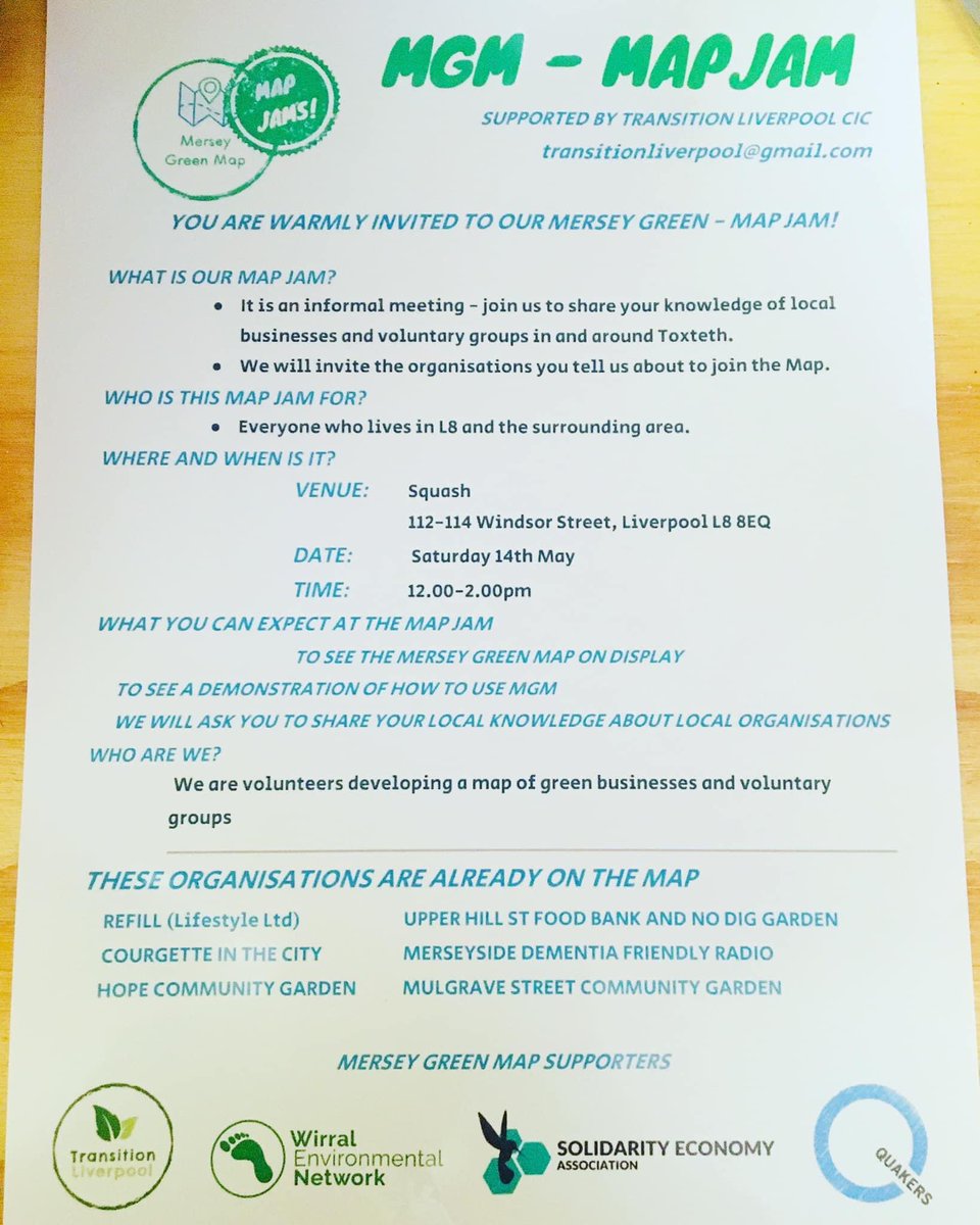 Refill_UK's tweet photo. @tt_liverpool โs Mersey Green Map is taking wonderful shape- mapping out Liverpoolโs #greenscene
.
#mapjam takes place on Sat 14-05-22
12- 14:00
Venue = @squashliverpool
.
Refill will be open at @toxtethtv
09:00 - 13:00 too ๐๐ฝ ๐ https://t.co/rXKDVB2X5I