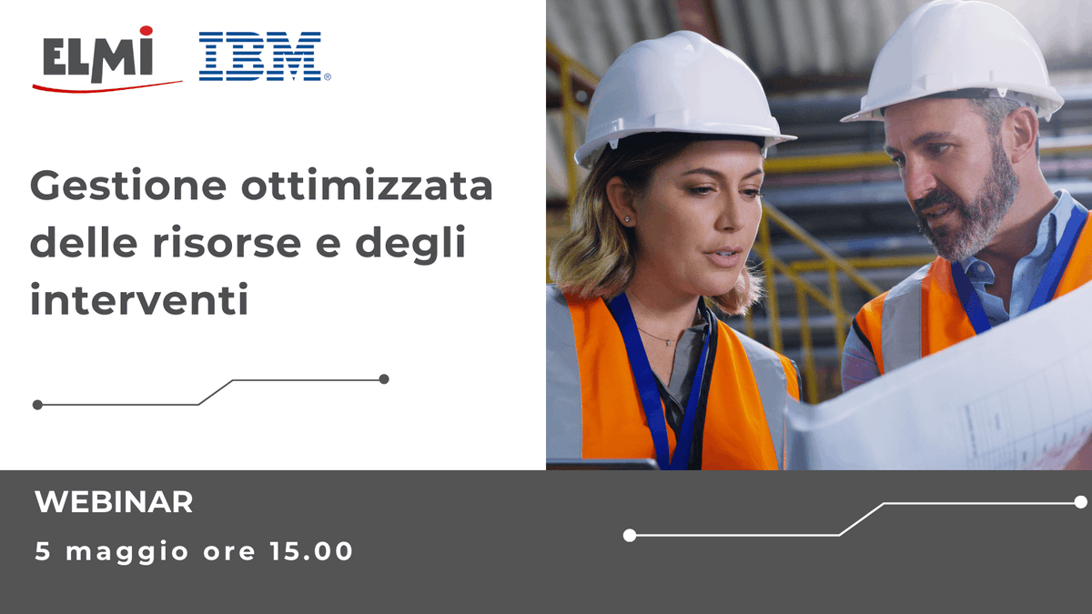 Stai cercando delle soluzioni innovative per ottimizzare gli interventi manutentivi e il carico di lavoro delle risorse umane? Partecipa al #webinar del 5 maggio👉: bit.ly/3DBWt3f 
#IBM #ibmmaximo #IBMMaximoAssetManagement #IBMMaximoScheduler 
#MicrosoftTeam #GIS