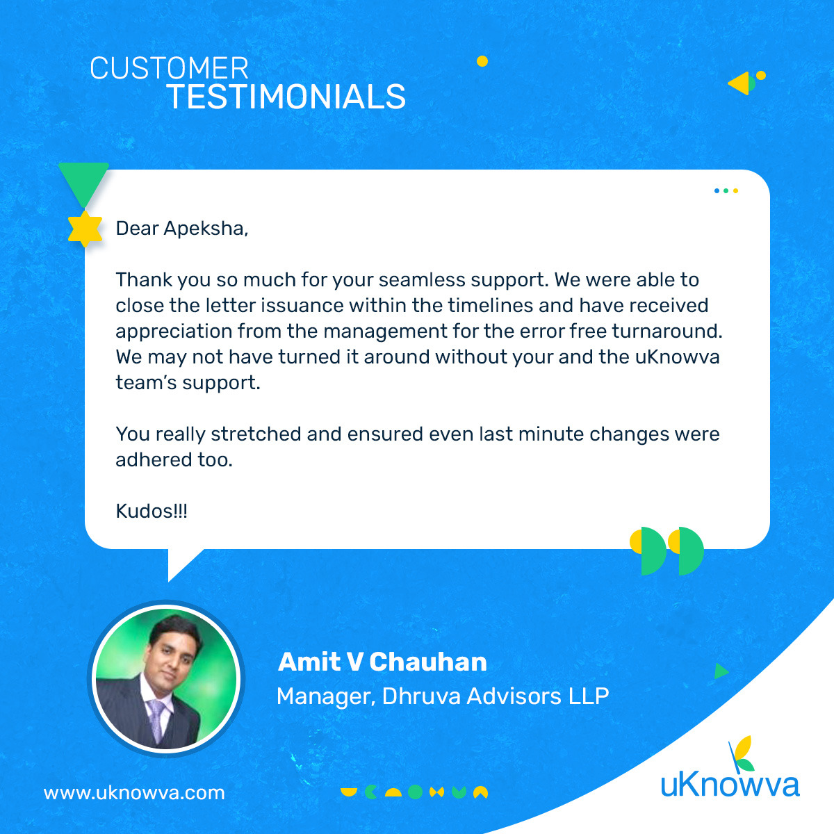 uknowva's tweet photo. Thank you so much for your kind words, Amit V Chauhan. We really appreciate you taking the time out to share your experience with us โ and we agree, Apeksha Sansare is truly a gem for our team!๐
#reviews #testimonial #CustomerService #customerexperience #ThankYou #uKnowva https://t.co/73cSnYHMIu