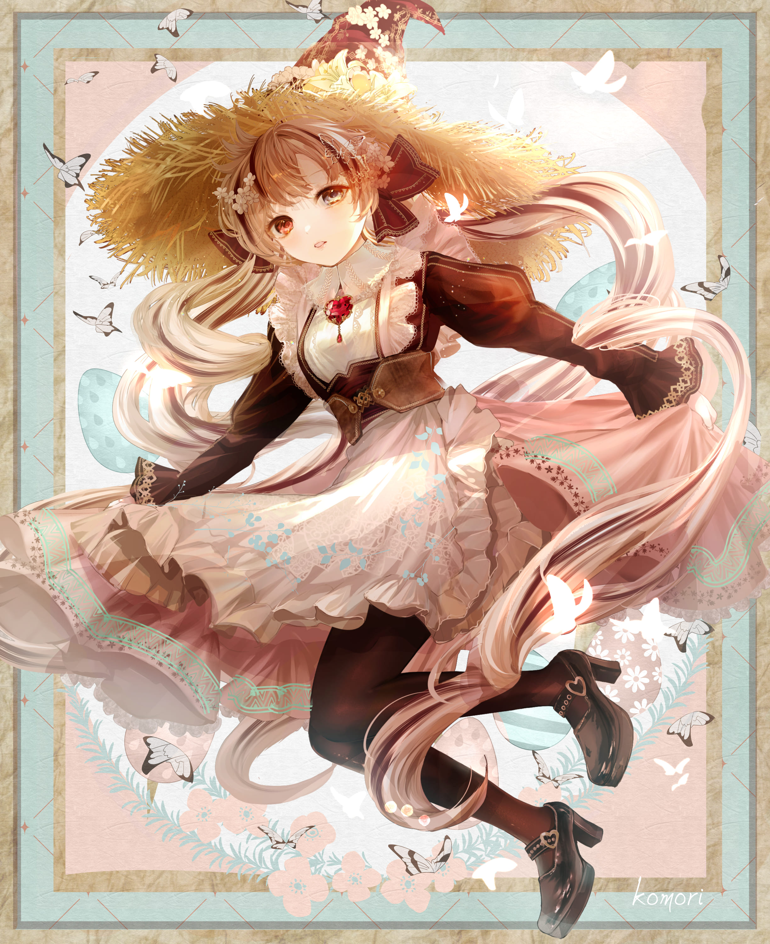 こもりひっき 幻想少女絵 Easter Witch 全身版 麦わら魔女帽子をかぶった カントリー風ロリィタワンピースの 魔女のファッションイラストです Easter Easter22 絵柄が好みって人がいたらいいなぁ T Co Zg1zid2qns Twitter