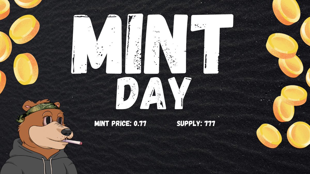 🚨MINT DAY!🚨

🐻 WL Mint : 21:00pm UTC
🐻 Public Mint: 22:00pm UTC

2 x WL token giveaway

2⃣RT + LIKE
3⃣Tag 3 friends 

6 hours #Solana   #NFTGiveaway