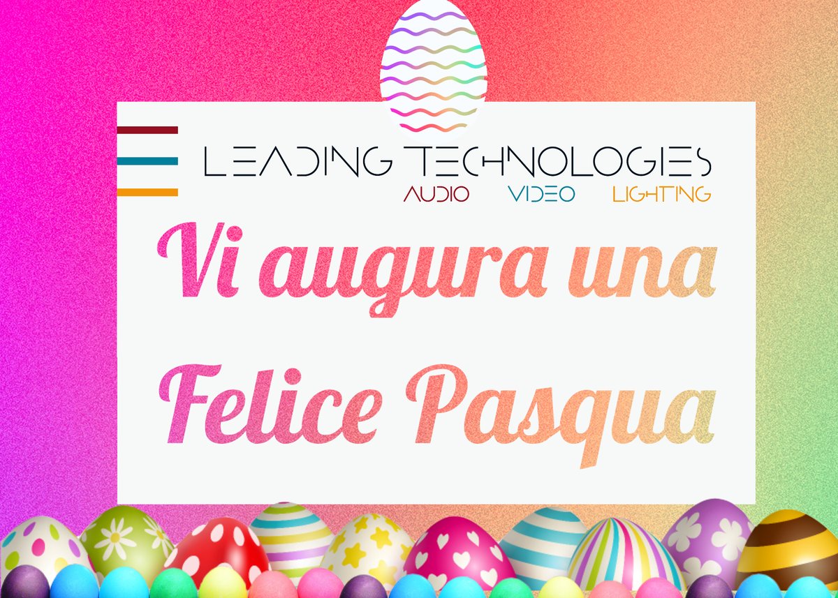 LeadingTechnolo's tweet photo. Leading Technologies srl รจ felice di augurarvi una splendida #Pasqua da passare insieme ai vostri cari!๐ฃ
Vi ricordiamo che riapriremo Martedรฌ 19/04/2022 a partire dalle 09:00!
#Pasqua2022 #leadingtechnologies #audio #video #illuminazione https://t.co/wxBwXCQPL0