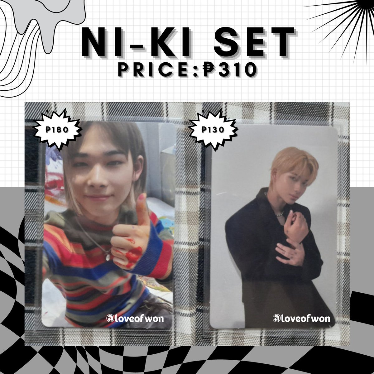 loveofwon's tweet photo. ꒰ wts lfb enhypen ph ꒱ 

   ↪︎ assorted enhypen pc sets .ᐟ
   𓂋 see thread for the price list ⟱

⌗. heeseung yet no selca concept jay no pola jake yet pola jay ni-ki d:a pob sunghoon hype lenti ni-ki charybdis selca concept https://t.co/76vwPiFGAp