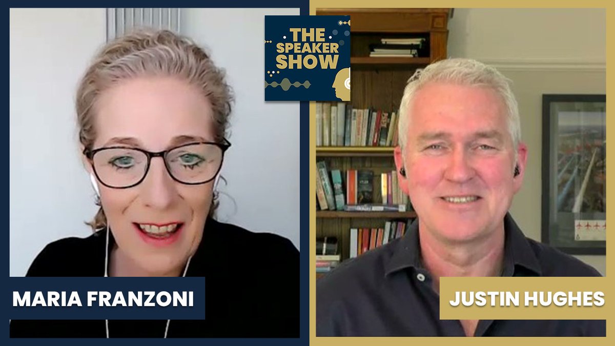SpeakerWorld's tweet photo. This week on #TheSpeakerShow join @MariaFranzoni interviewing our guest Justin Hughes as he shares his insights on decision-making under ambiguity. More of this episode at https://t.co/40EePNBYQX https://t.co/bEe13wg0SC