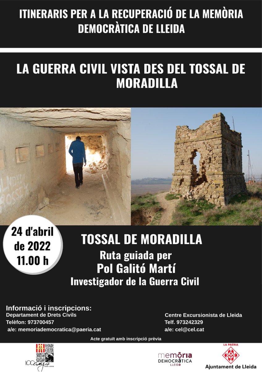 Memoria democrática de Lleida
24 d'abril del 22 Tossal de Moradilla
#menoriahistórica #guerracivil #tossaldemoradilla #lleidatanament #excursion #recuperacióndelamemoria