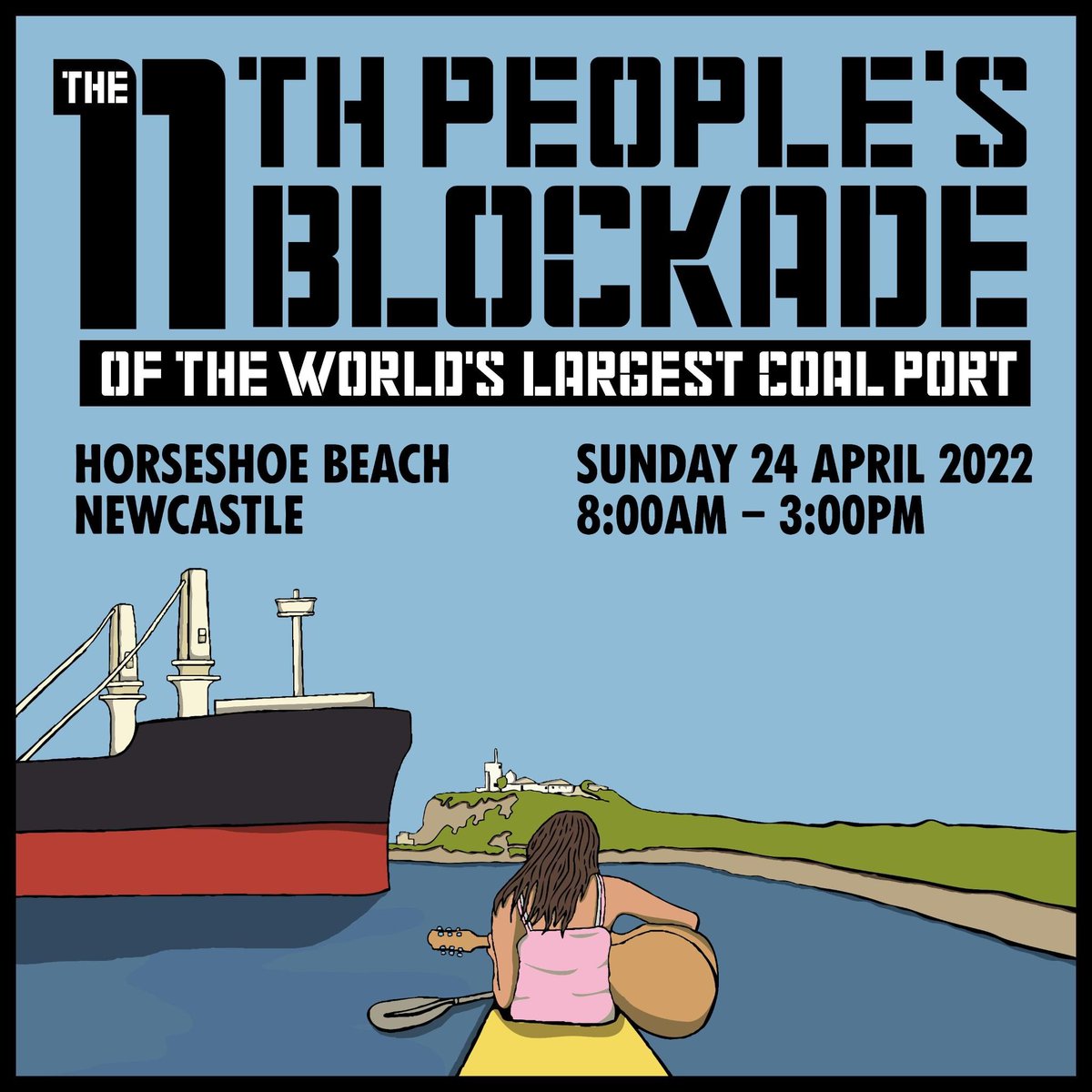 XRNewcastleAus's tweet photo. The 11th Peoples Blockade of the World's Largest Coal Port is happening in Muloobinba (so called Newcastle) on the 24th April. B.y.o kayak or borrow one of ours, and join this peaceful blockade #PeoplesBlockade #ClimateCrisis #climate #ClimateCodeRed #NonViolentRebellion https://t.co/M0U0UrbzfX