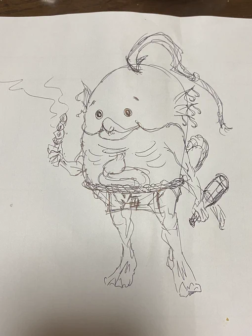 勢いで描いてみた"ぐぼた"🤣笑
ほんま大吾さんはおもろいわ〜〜〜〜〜

もうちょい練って色塗って応募しよう!

#人志松本の酒のツマミになる話 