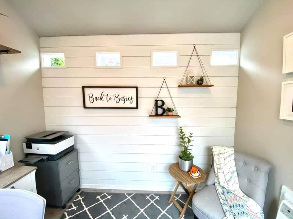 tuffshed's tweet photo. You can't judge a shed by the exterior. This little shed makes one excellent home office, finished to match the owner's style and workspace needs. https://t.co/Mbeu67hEBj