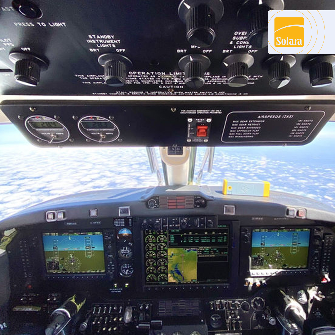 Solaradata's tweet photo. When you think of where one might use our #SolaraFlare, you probably don't think of our device being airborne! 

However, the Flare is a fantastic tool to help pilots stay connected when in the air! 
.
.
.
#solara #solaraflare #connected #remotetravel #satellite #smartphone https://t.co/UnXPq31Cpy