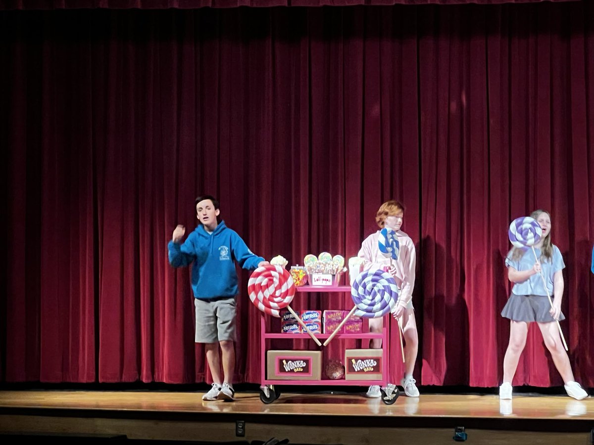 MsRoyal_HMS's tweet photo. Tickets on sale now for HMS’s production of Willy Wonka! April 20-22 at 6pm! You can purchase tickets online on the HMS website! @HMSPatriotsPTA @HeritageMiddle1 https://t.co/ISGzHfLpC6