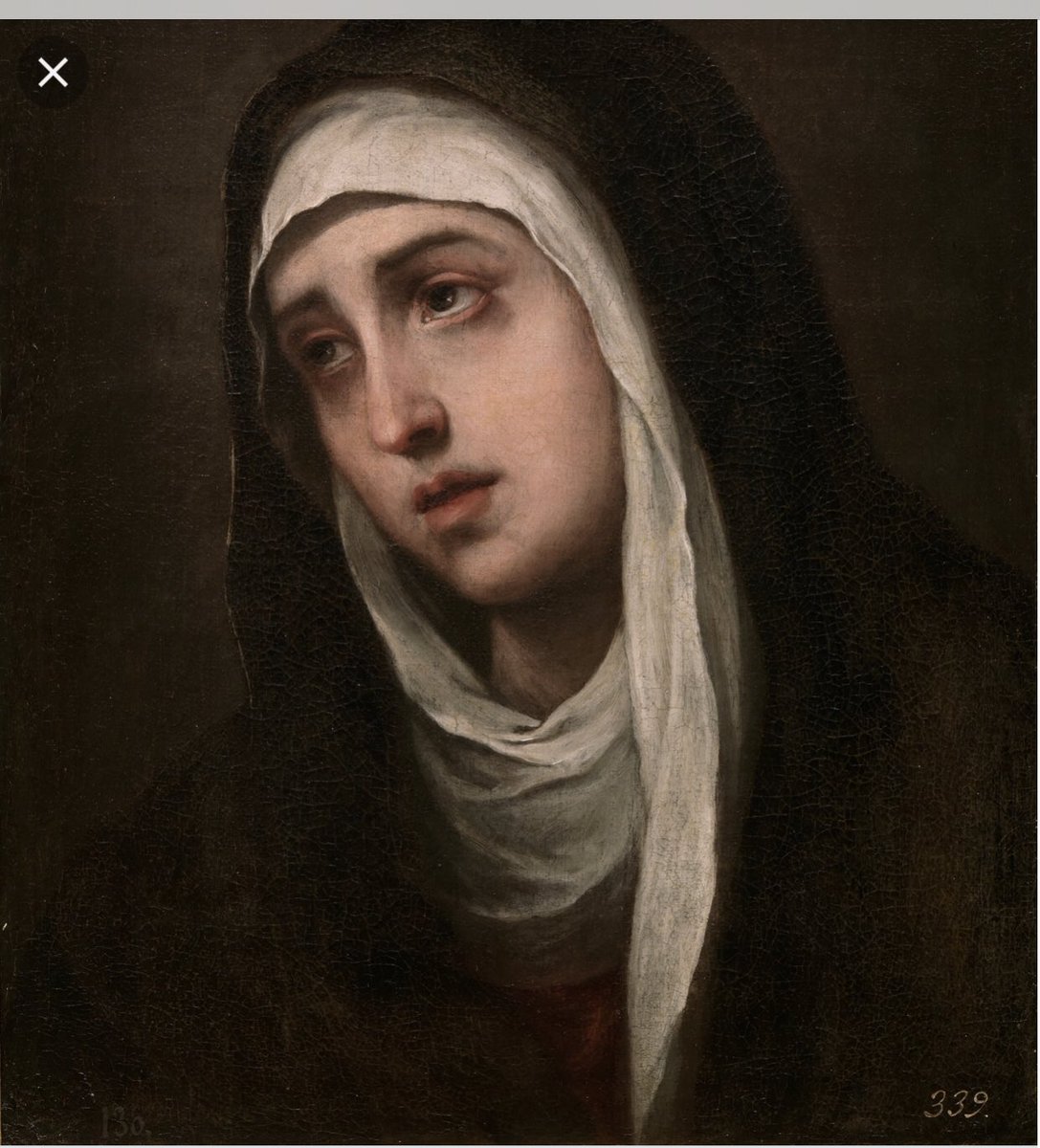 La Dolorosa, su madre, siempre junto a Jesús.