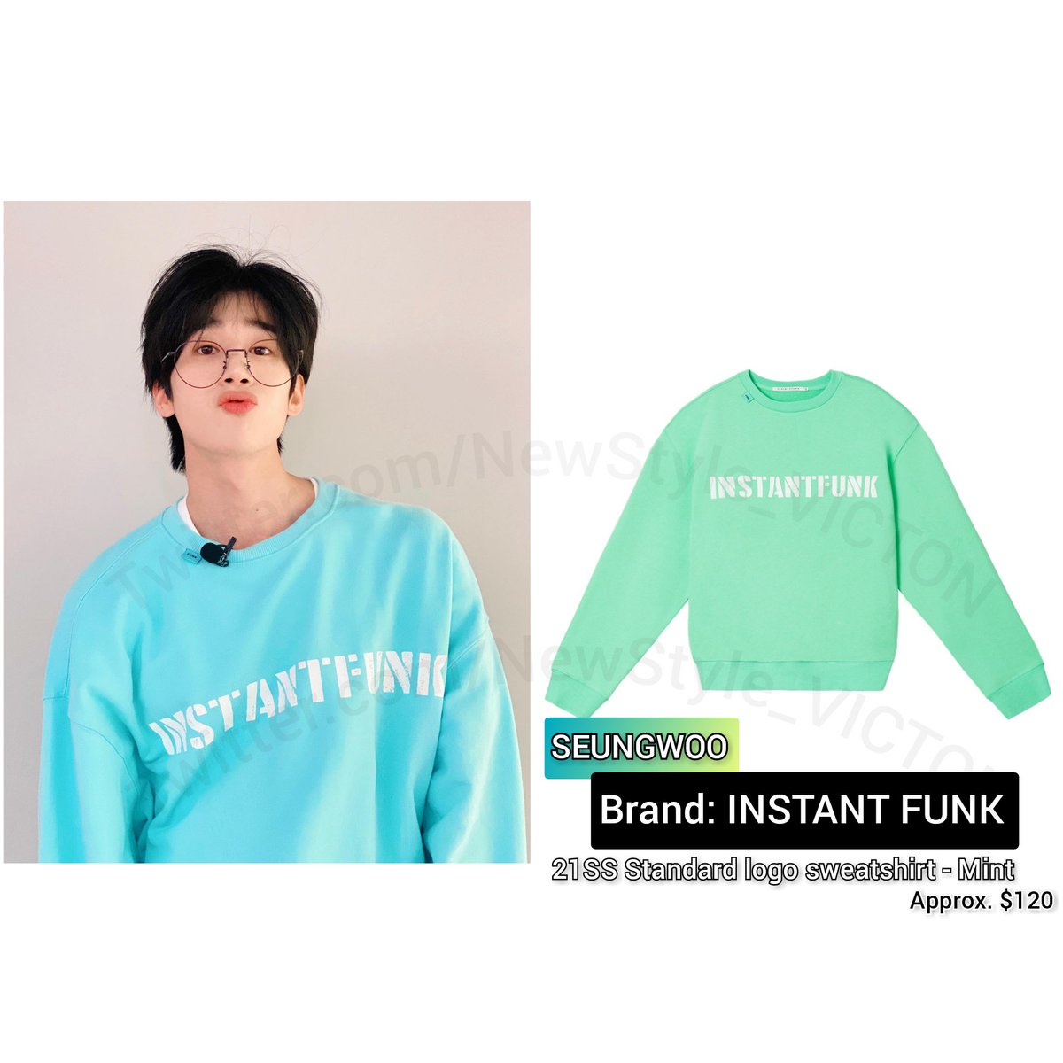 NewStyle_VICTON's tweet photo. 220415 Cooking Ramyeom
#SEUNGWOO #승우 #빅톤 #VICTON
@VICTON1109 @NewWorld_VICTON

INSTANT FUNK
21SS Standard logo sweatshirt - Mint
#NSVICTON https://t.co/gG3HQDqCup