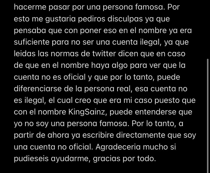 KingFR_'s tweet photo. Para todos que les haya pasado como yo y les hayan borrado la cuenta por suplantacion, aqui teneis el texto que les envie, podeis probar cambiando lo que es personalizado de mi cuenta https://t.co/I9m5IsuxIP